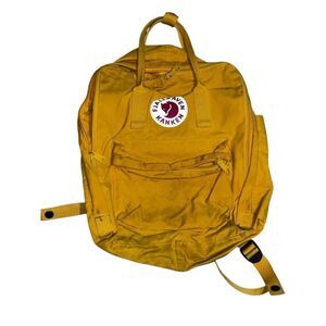Unisex Fjallraven Kanken Warm Yellow Popular backpack in hardwearing Vinylon F f